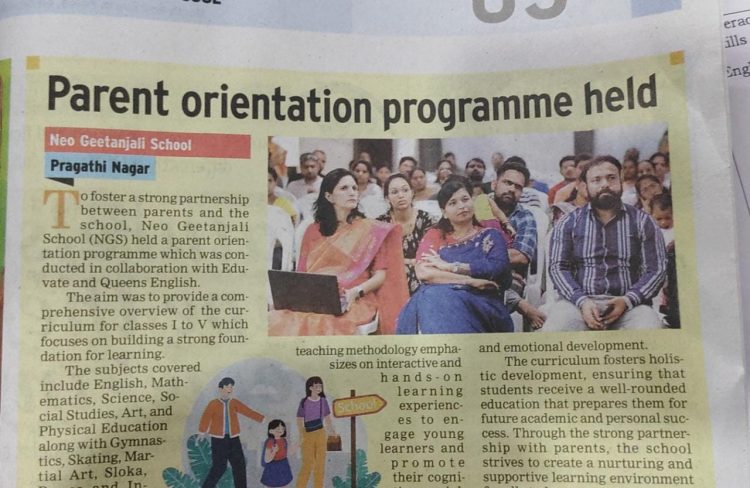 Parent Orientation Program at Neo Geetanjali School