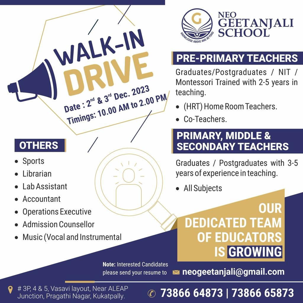 Walkin drive at neo geetanjali school